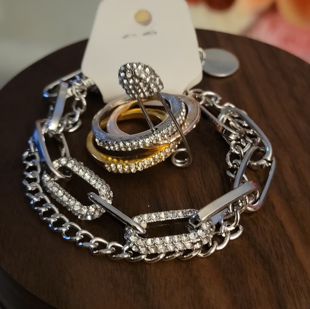 Bling chain link bracelet